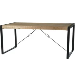 Livingfurn - Eetkamertafel Nairobi - U-Pot - Mango Hout - 200x100 cm - Bruin