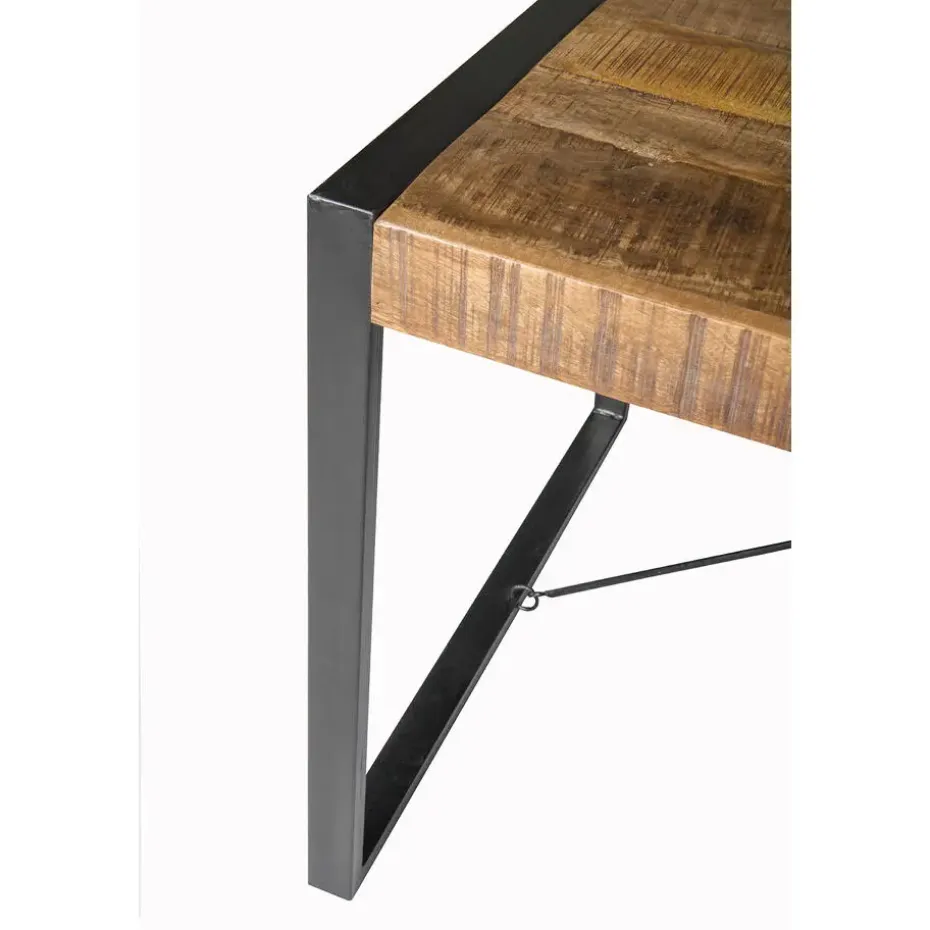 Livingfurn - Eetkamertafel Nairobi - U-Pot - Mango Hout - 200x100 cm - Bruin