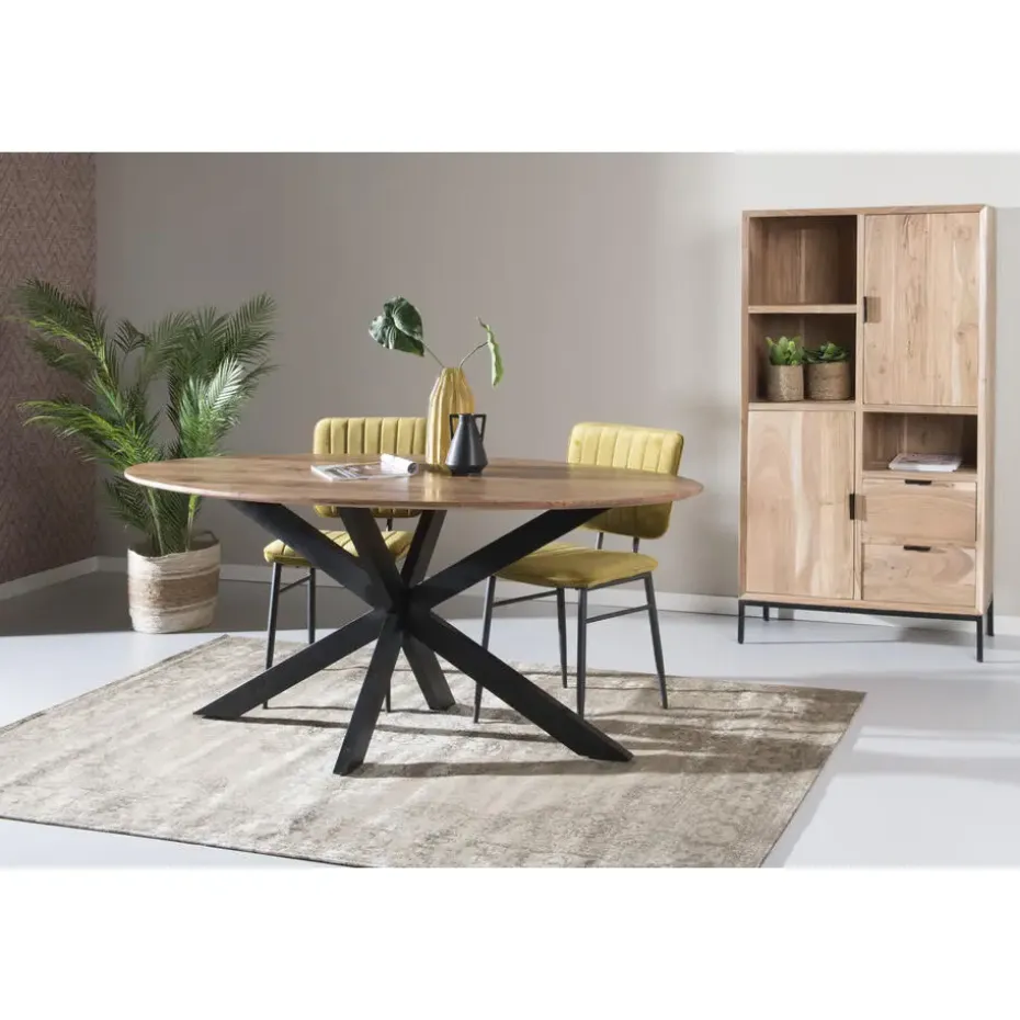 Livingfurn - Eetkamertafel Oslo - AcasiaHout - 180cm - Bruin