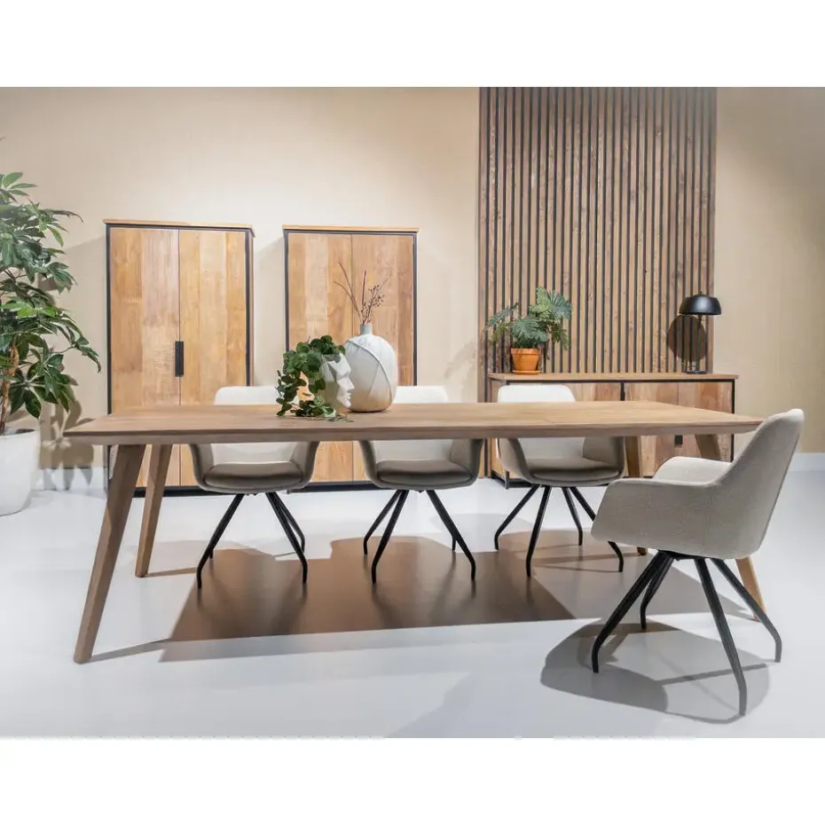 Livingfurn - Eetkamertafel Tomar 220cm - Teakhout