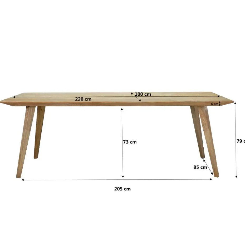 Livingfurn - Eetkamertafel Tomar 220cm - Teakhout