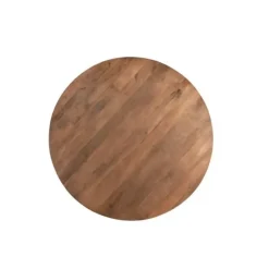Livingfurn - Eetkamertafel Rocky Round Spider 150cm - Mangohout / Gecoat Staal
