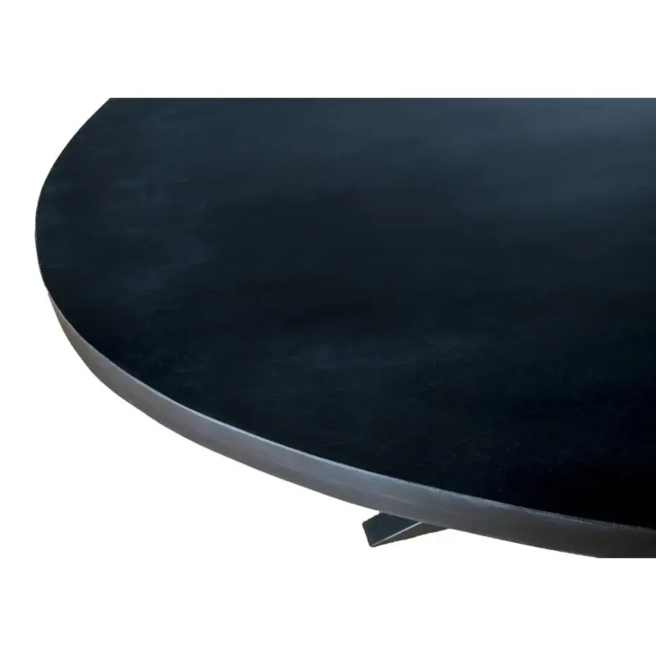 Livingfurn - Eetkamertafel Kala Oval Spider 160cm - Mangohout / Gecoat Staal