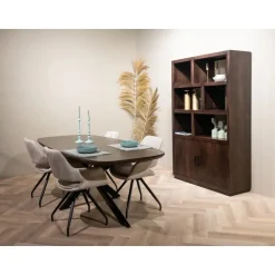 Livingfurn - Eetkamertafel Jesper Danish Oval Brown 230 cm - Mangohout