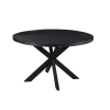 Livingfurn - Ronde Zwarte Eetkamertafel Kala - Mango Hout - 130 cm