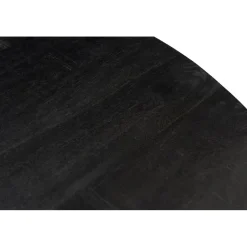 Livingfurn - Ronde Zwarte Eetkamertafel Kala - Mango Hout - 130 cm