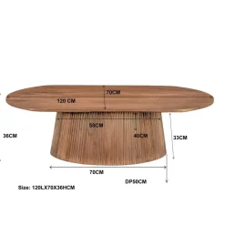 Livingfurn - Salontafel Salvator Oval 120 - Mangohout