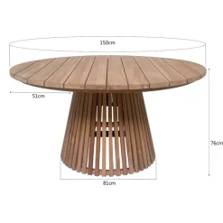 Livingfurn - Tuintafel - Cindo 150cm - Bruin