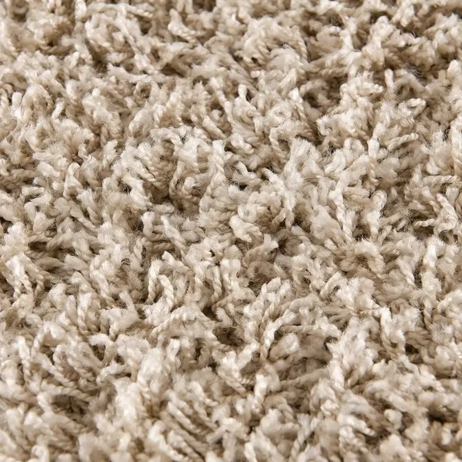 Loca Shaggy Rond Vloerkleed Beige Hoogpolig - 240 CM ROND