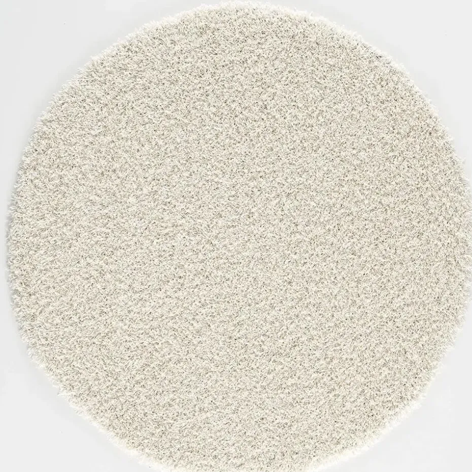 Loca Shaggy Rond Vloerkleed Creme Hoogpolig - 120 CM ROND