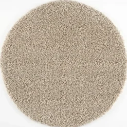 Loca Shaggy Rond Vloerkleed Beige Hoogpolig - 120 CM ROND