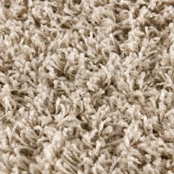 Loca Shaggy Rond Vloerkleed Beige Hoogpolig - 120 CM ROND