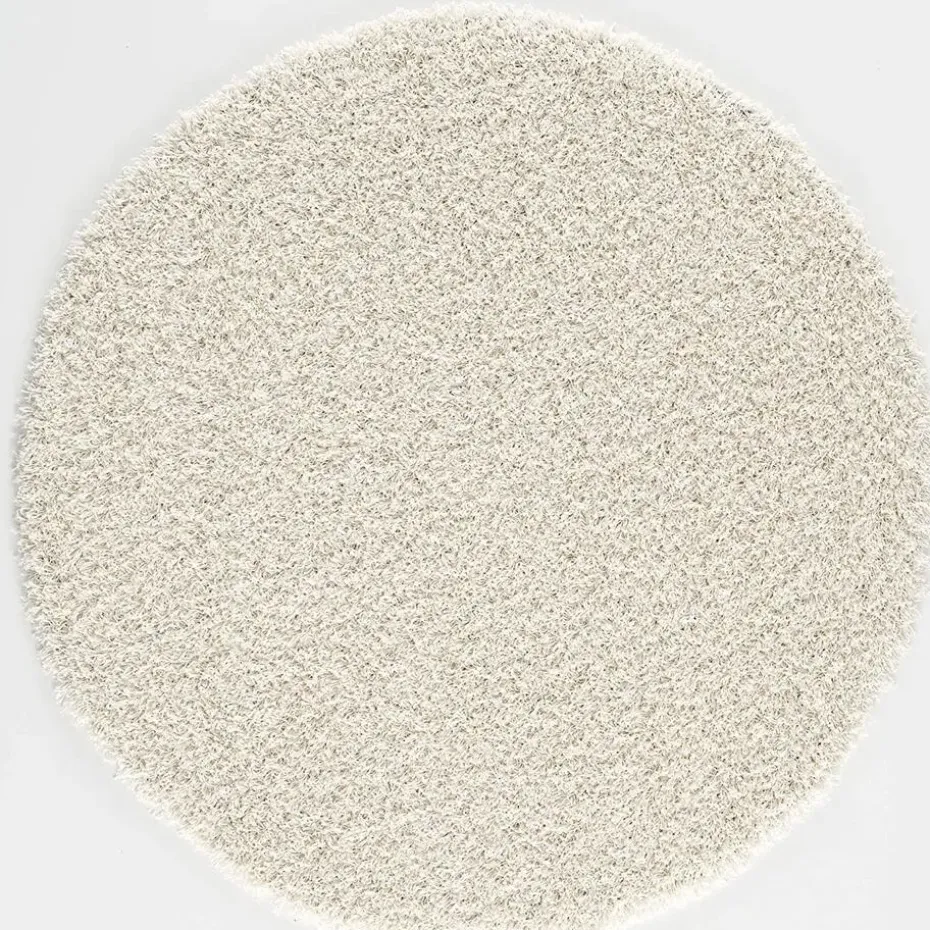 Loca Shaggy Rond Vloerkleed Creme Hoogpolig - 200 CM ROND