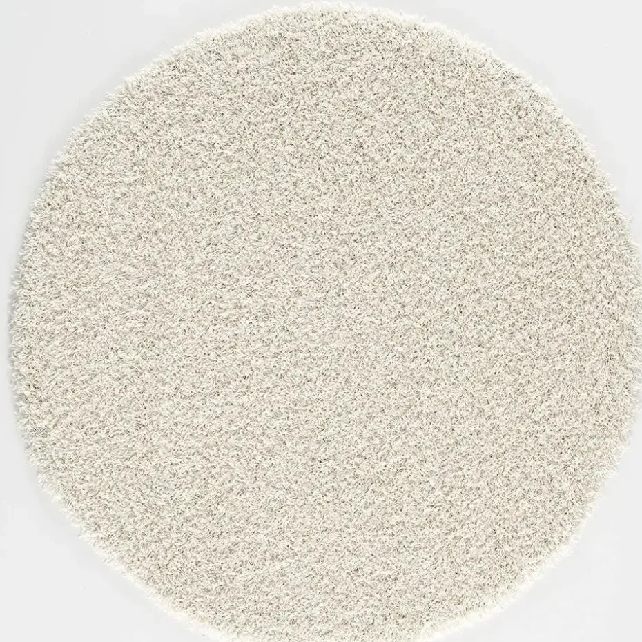 Loca Shaggy Rond Vloerkleed Creme Hoogpolig - 200 CM ROND