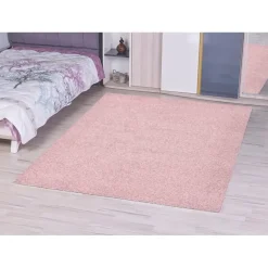 Loca Shaggy Vloerkleed – Modern Uni Effen – Roze Hoogpolig & Zacht - 200x290 CM