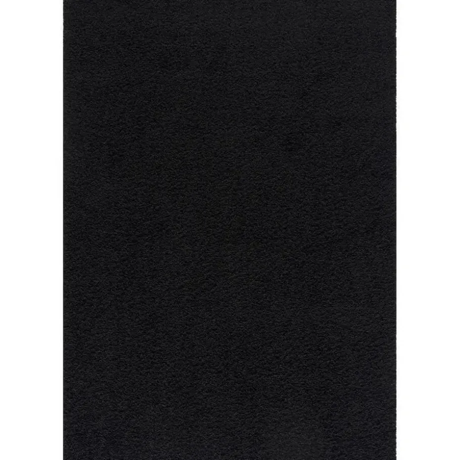 Loca Shaggy Vloerkleed – Modern Uni Effen – Zwart Hoogpolig & Zacht - 120x170 CM