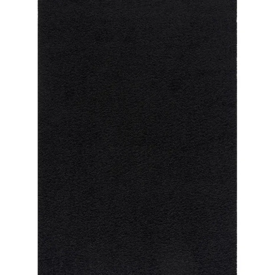 Loca Shaggy Vloerkleed – Modern Uni Effen – Zwart Hoogpolig & Zacht - 200x290 CM