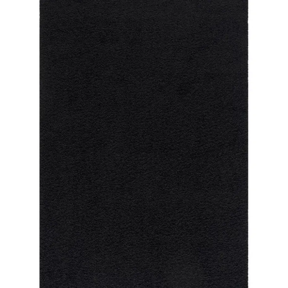 Loca Shaggy Vloerkleed – Modern Uni Effen – Zwart Hoogpolig & Zacht - 200x290 CM