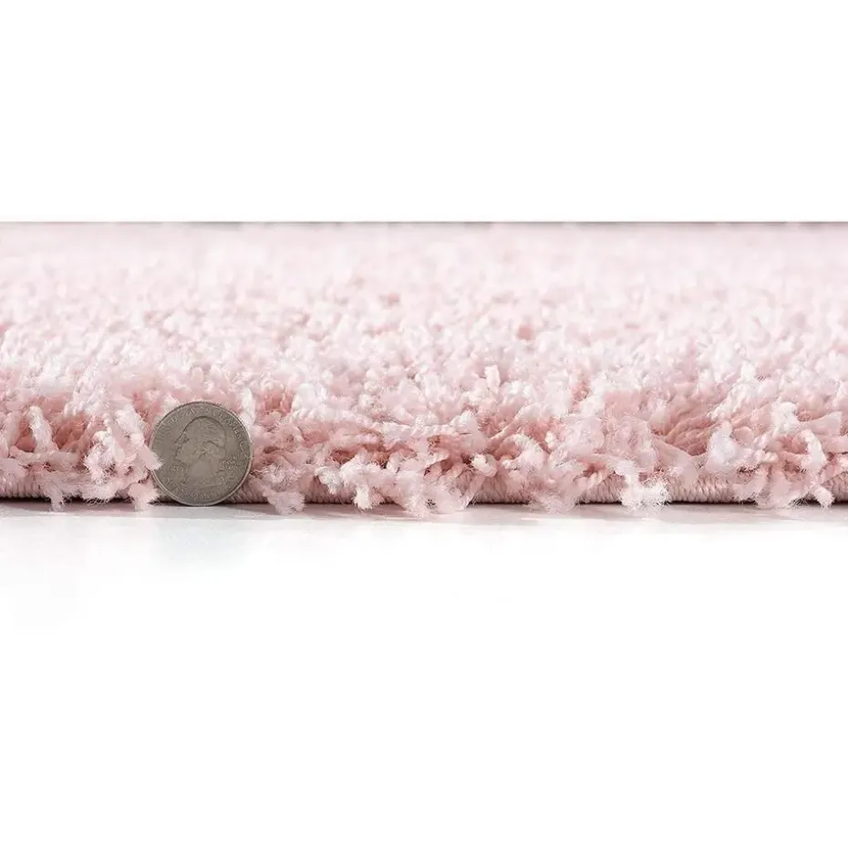 Loca Shaggy Vloerkleed – Modern Uni Effen – Roze Hoogpolig & Zacht - 120x170 CM