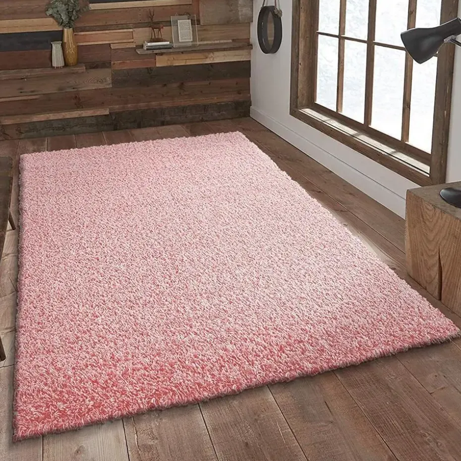 Loca Shaggy Vloerkleed – Modern Uni Effen – Roze Hoogpolig & Zacht - 120x170 CM
