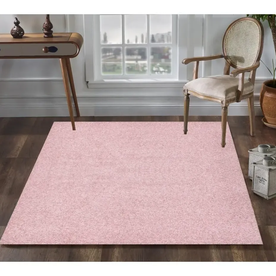 Loca Shaggy Vloerkleed – Modern Uni Effen – Roze Hoogpolig & Zacht - 120x170 CM