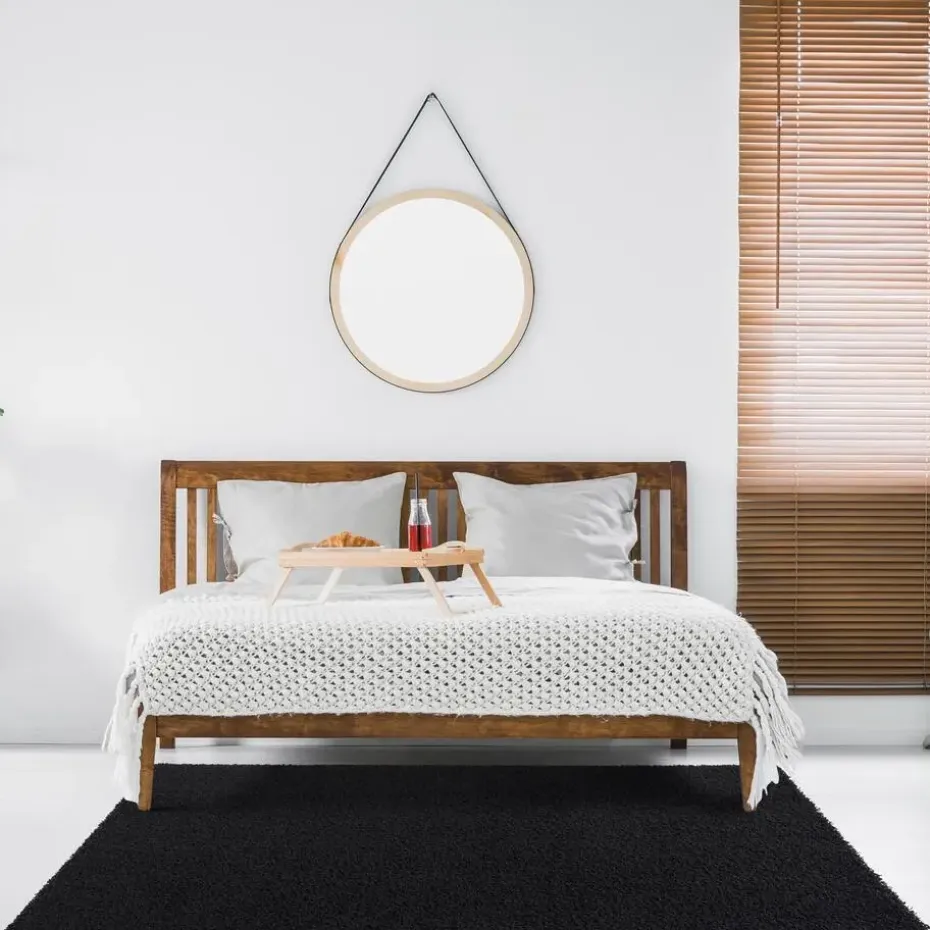 Loca Shaggy Vloerkleed – Modern Uni Effen – Zwart Hoogpolig & Zacht - 160x230 CM