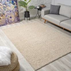 Loca Shaggy Vloerkleed Beige Hoogpolig - 160x230 CM