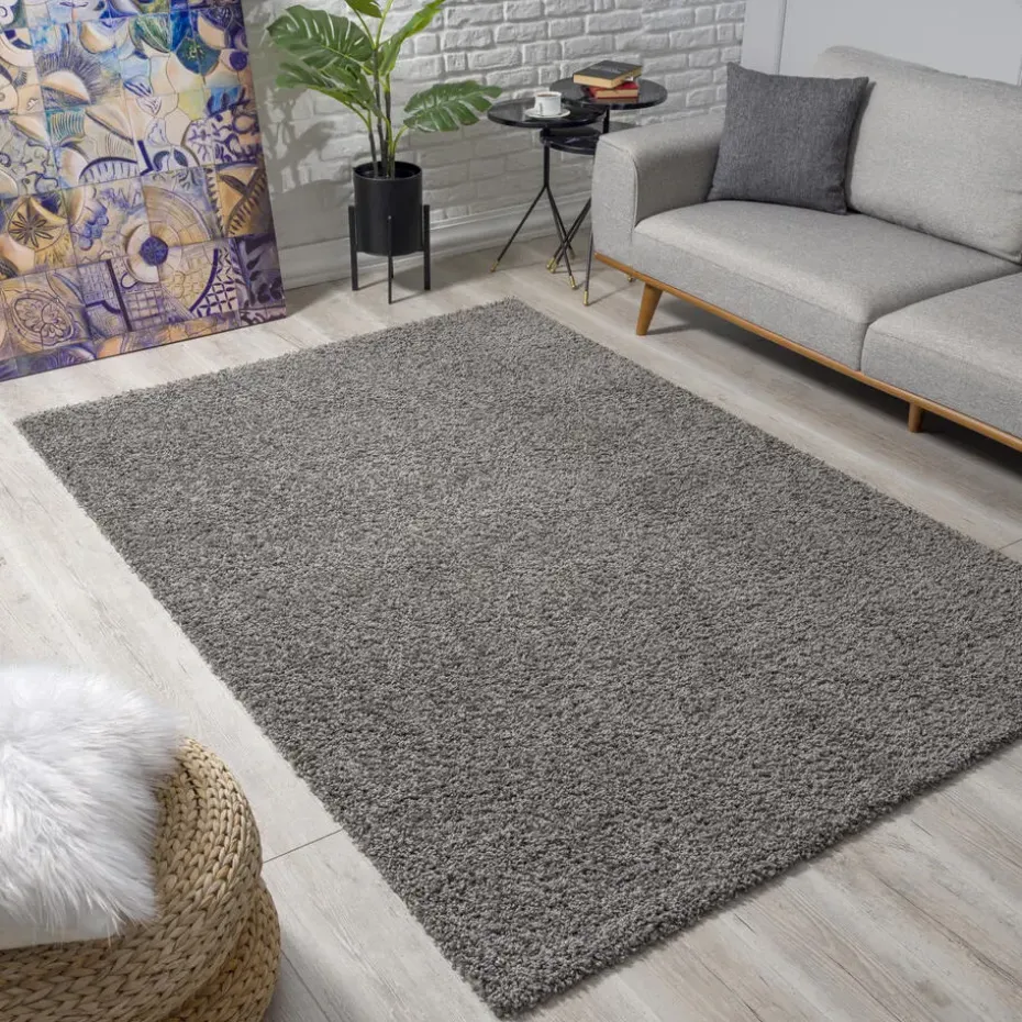 Loca Shaggy Vloerkleed Grijs Hoogpolig - 300x400 CM