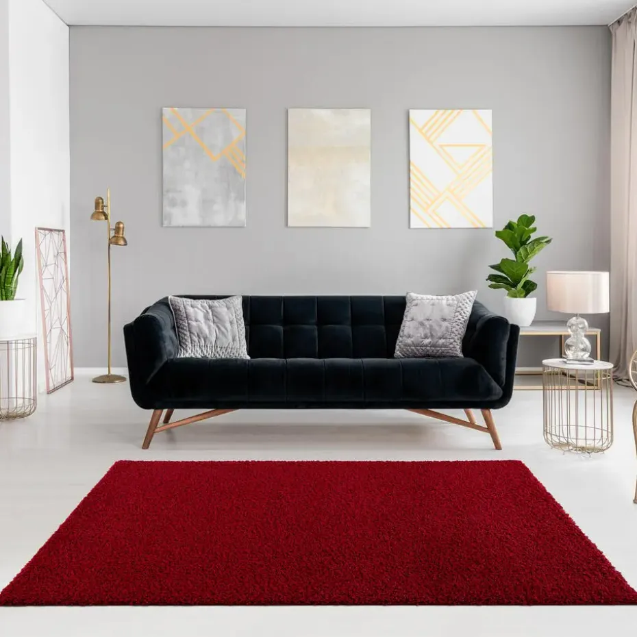 Loca Shaggy Vloerkleed Rood Hoogpolig - 160x230 CM