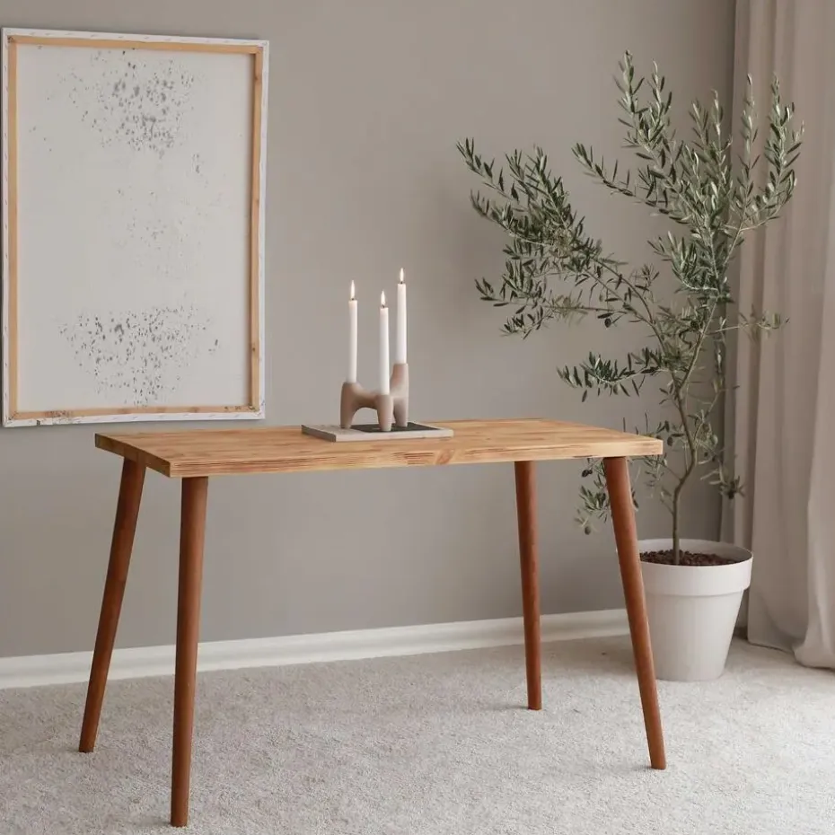 Locelso bureau - 100% grenen massief hout - Beukenhouten poten - Eikenkleur