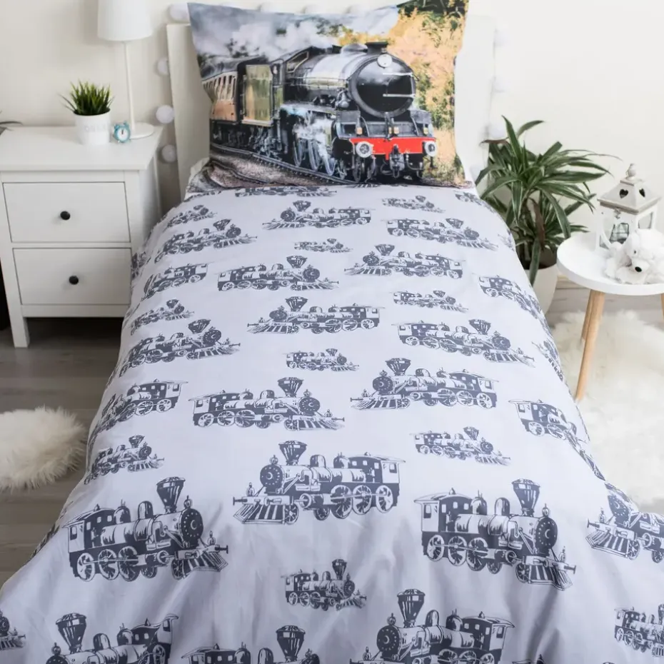 Locomotief Dekbedovertrek Trein - Eenpersoons - 140 x 200 cm - Katoen