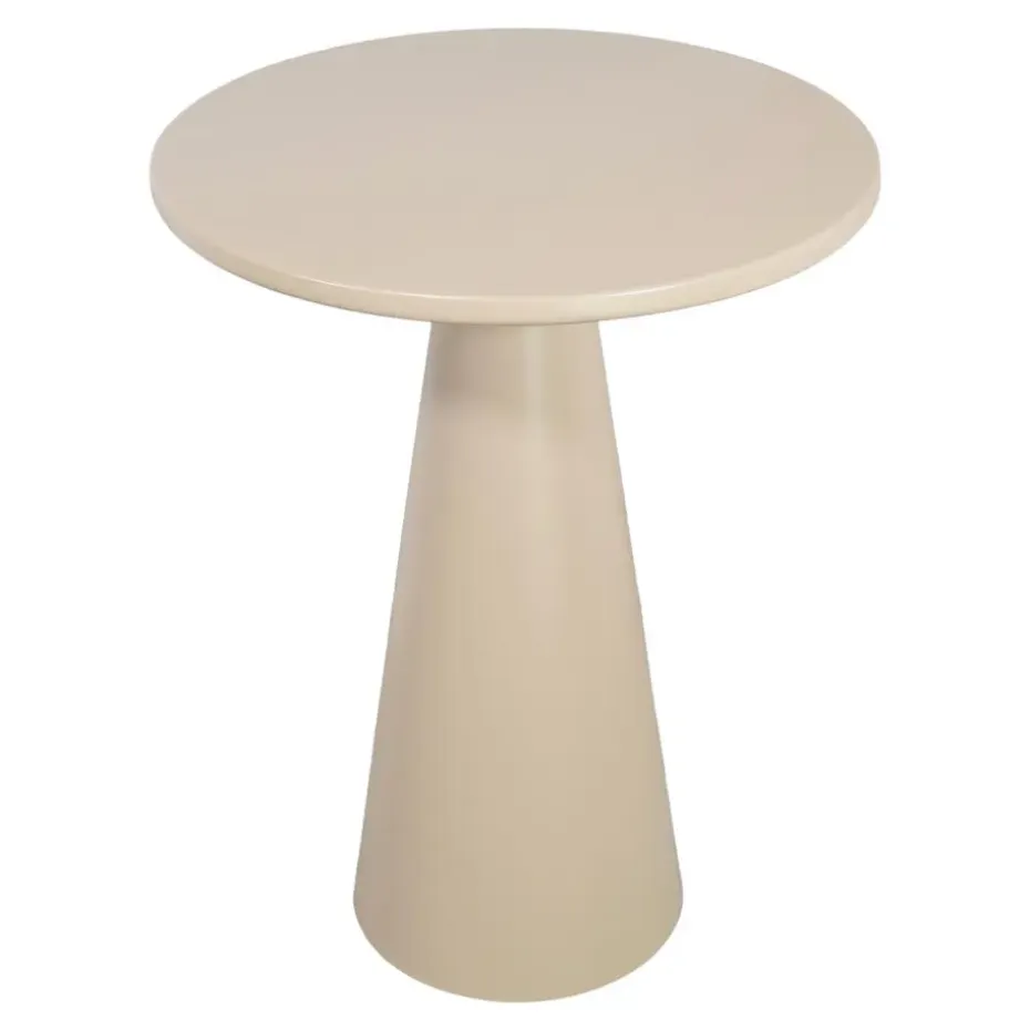 LOFT42 Bijzettafel Ferry trompetvoet - Metaal - Beige - 60x44