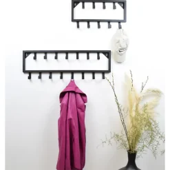 LOFT42 Bono Kapstok - Zwart – Metaal – 15 haken - 80x26x4