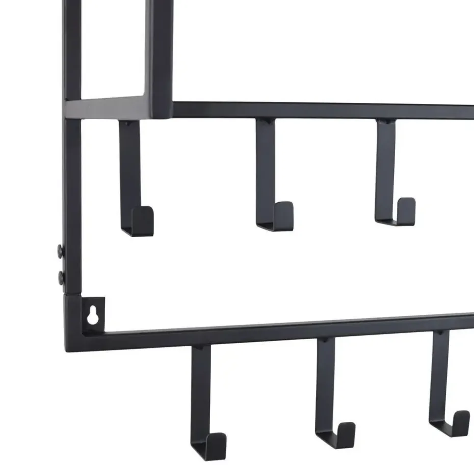 LOFT42 Petri XL Kapstok - 15 haken - Metaal - Zwart - 100x105x30