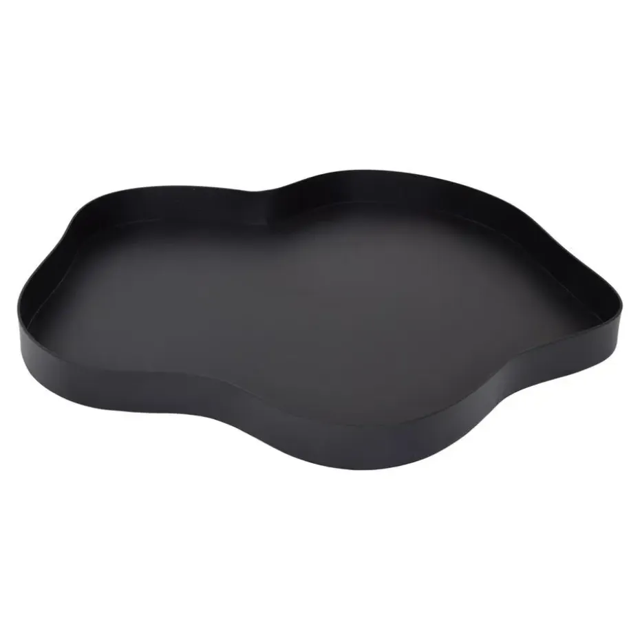 LOFT42 Serva Organisch Metalen Dienblad – Zwart – Ø40 cm