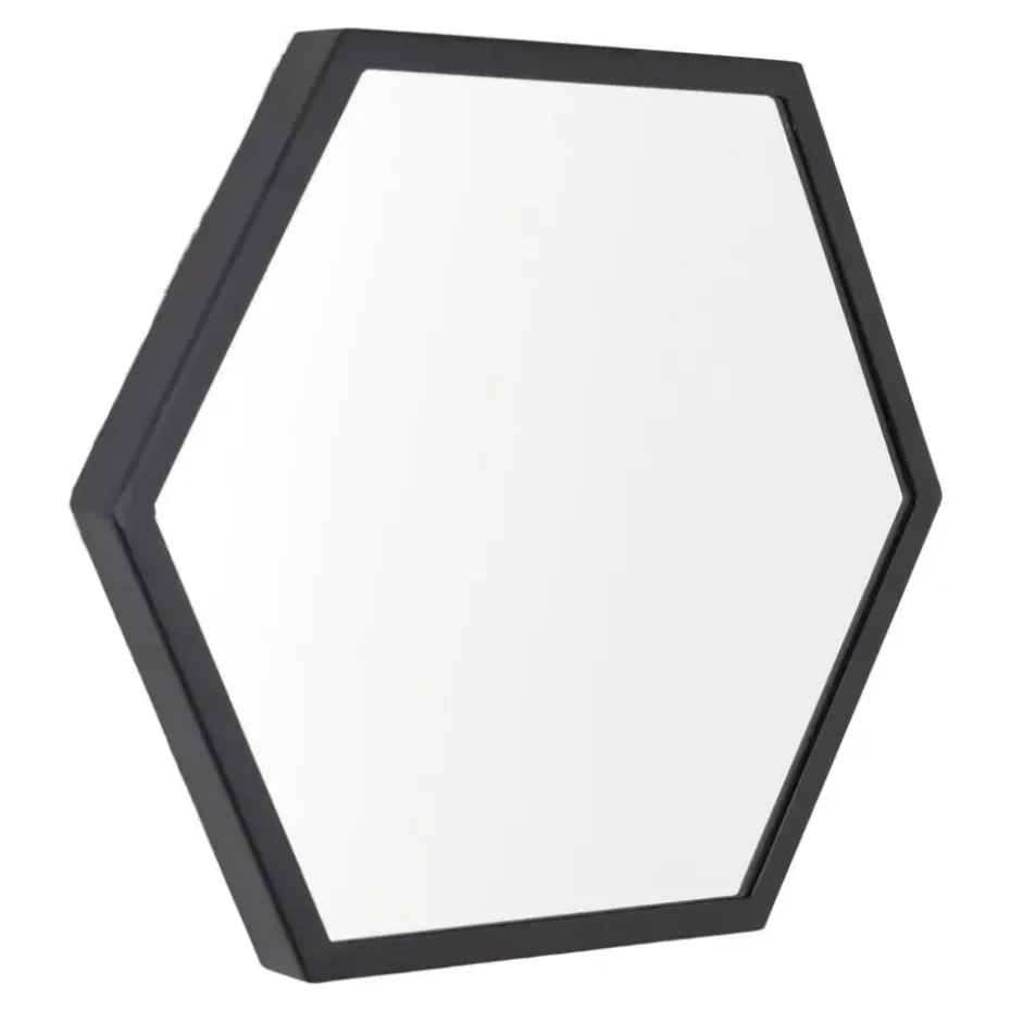 LOFT42 Wandspiegel Zeshoek Small - Zwart - 36x32
