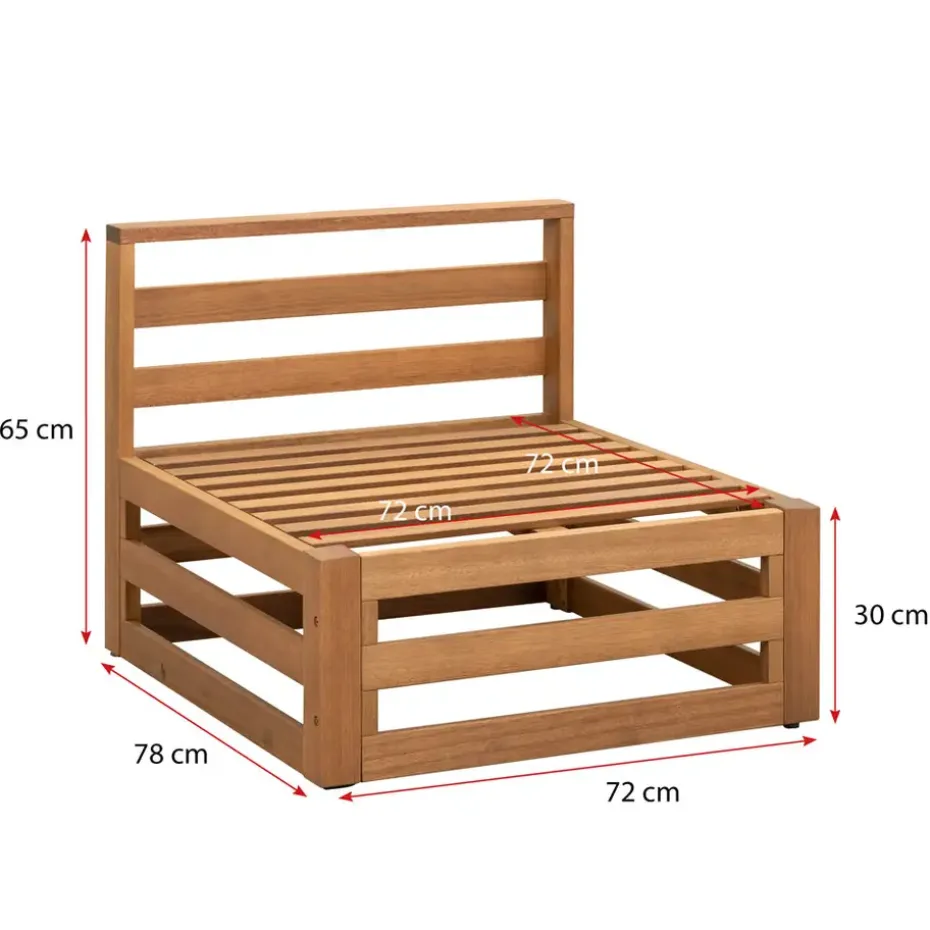 Loungebank element Clermont - midden - 63x78x72 cm