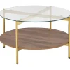 LOVELL - Salontafel - Donkerbruin/Goud - Hout