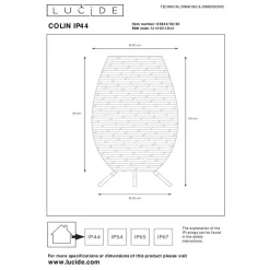 Lucide COLIN IP44 Tafellamp - Zwart