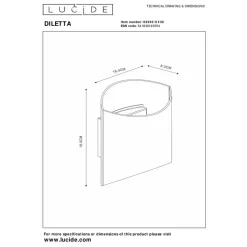 Lucide DILETTA Wandlamp - Zwart