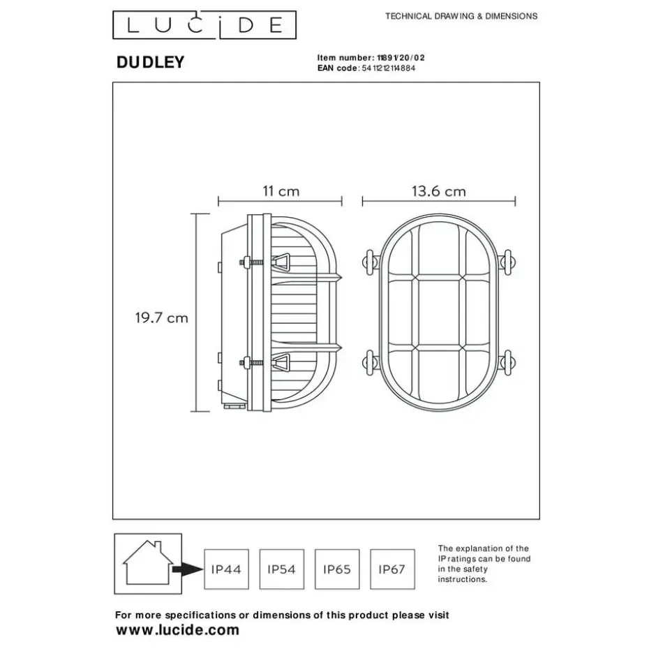 Lucide DUDLEY Wandlamp - Mat Goud / Messing