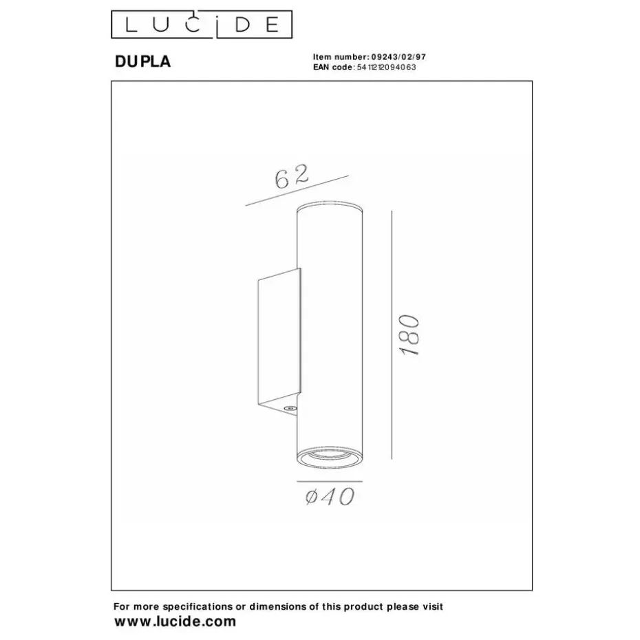 Lucide DUPLA Wandspot - Koffie