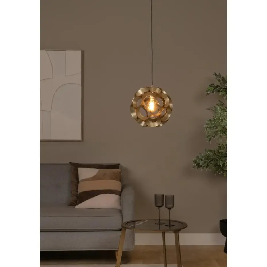 Lucide HANNELORE Hanglamp - Mat Goud / Messing