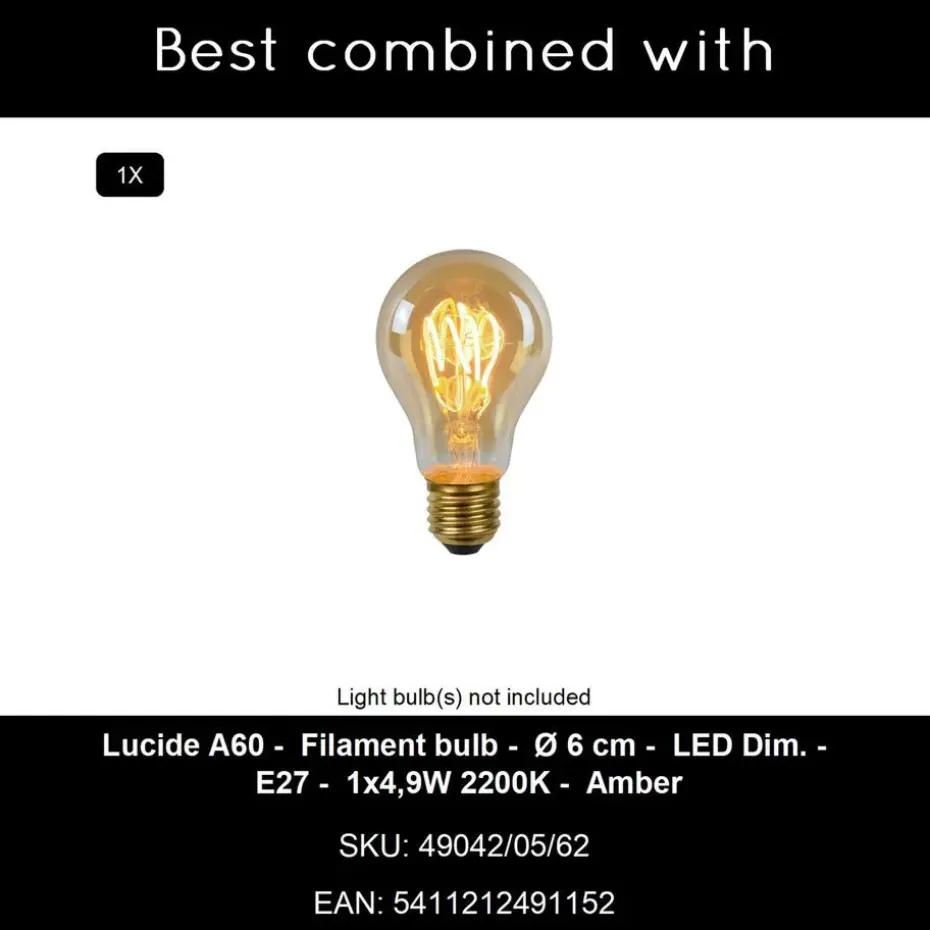 Lucide HANNELORE Hanglamp - Mat Goud / Messing