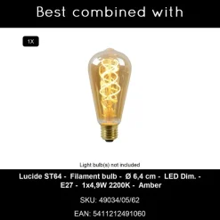 Lucide ILONA Vloerlamp - Amber