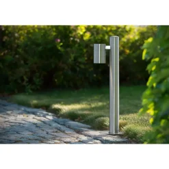 Lucide LED sokkellamp buiten ARNE IP44 - mat chroom - Ø6,3 cm