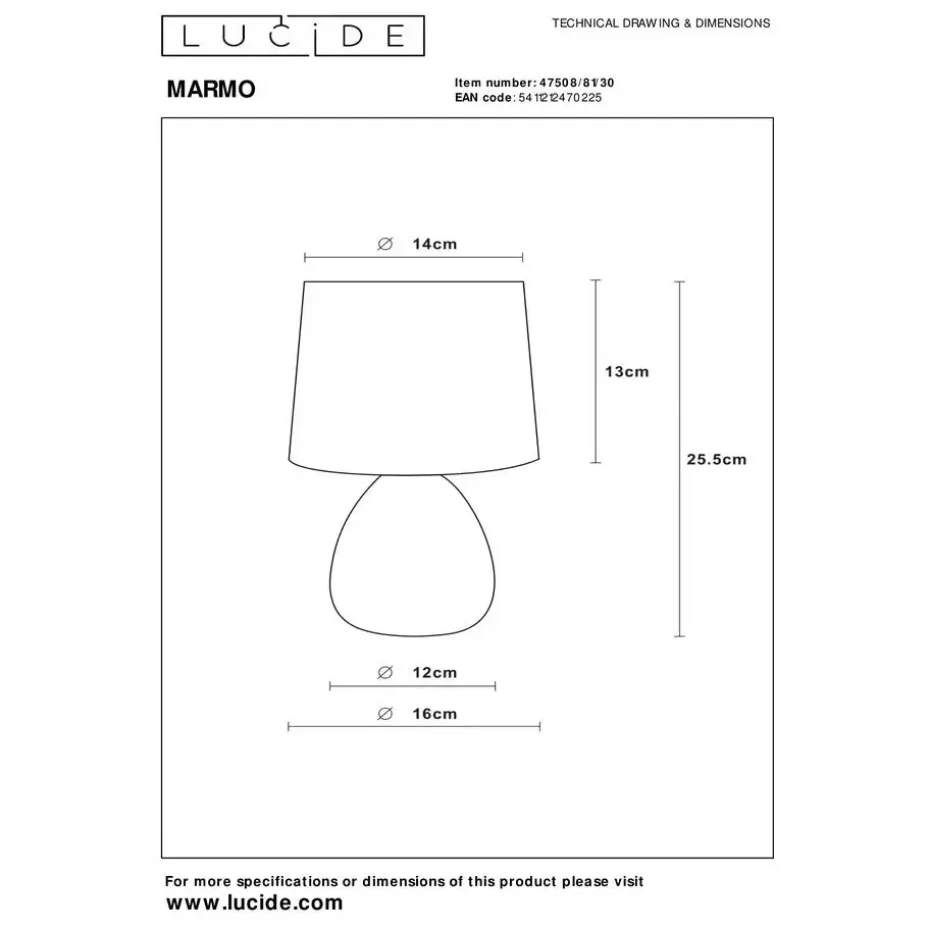 Lucide MARMO Tafellamp - Zwart