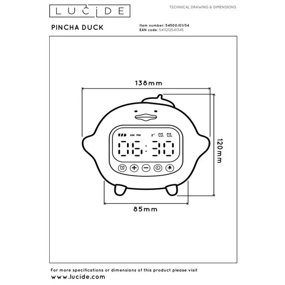 Lucide PINCHA DUCK Tafellamp - Geel