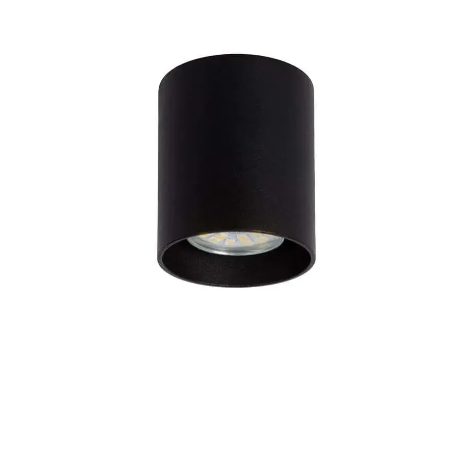 Lucide plafondspot Bodi - zwart - Ø8 cm