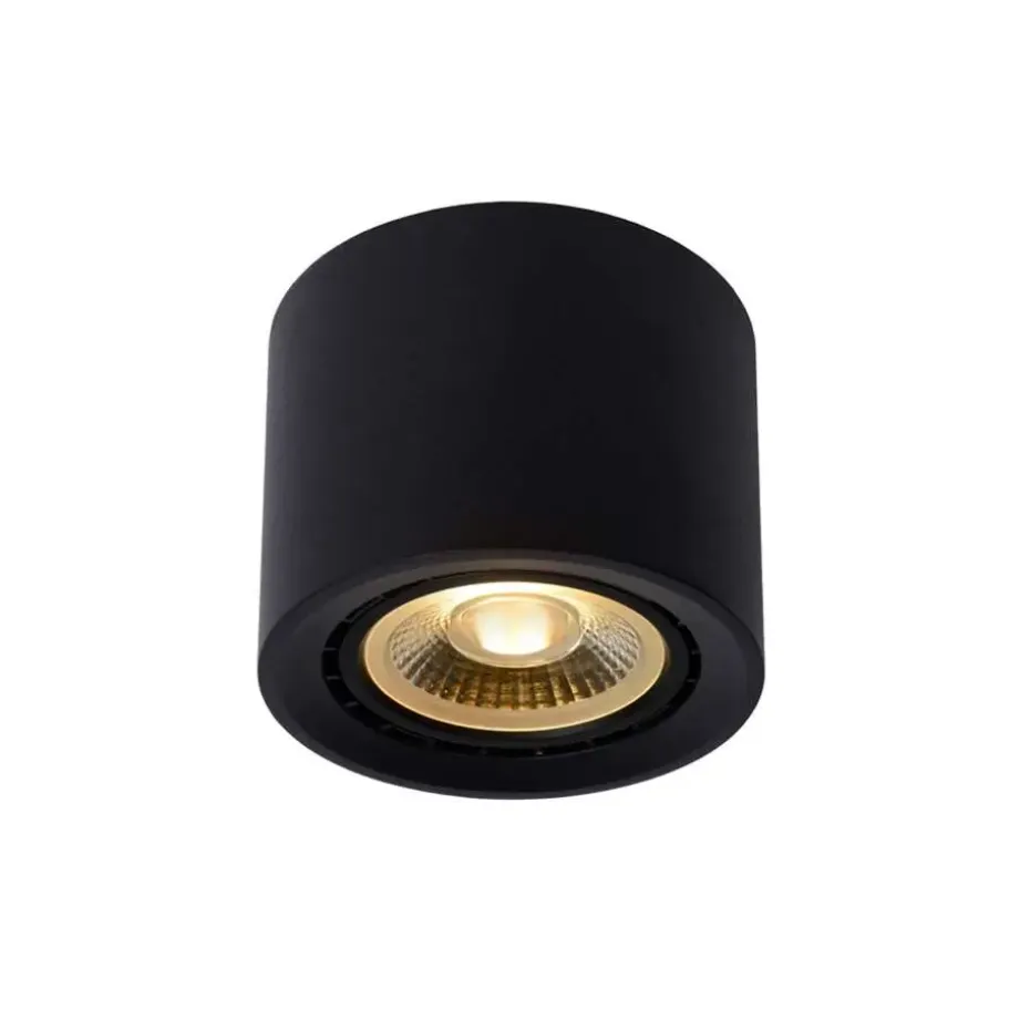 Lucide plafondspot Fedler - zwart - Ø12 cm